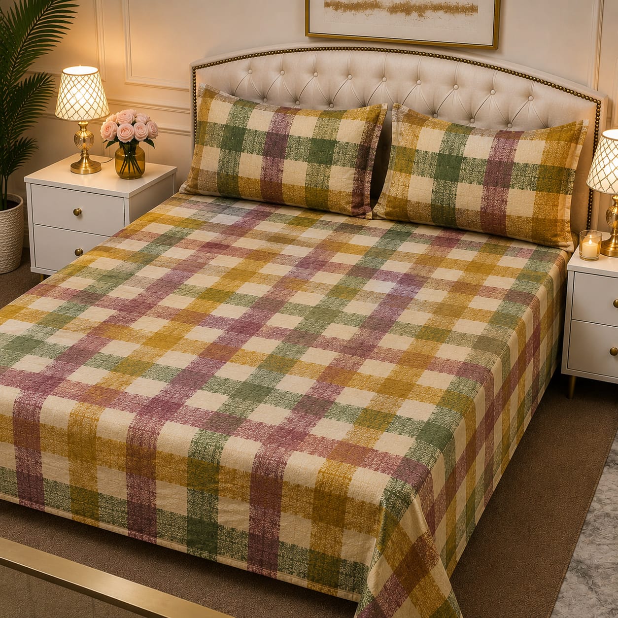 3D Pure Cotton Bed Sheet