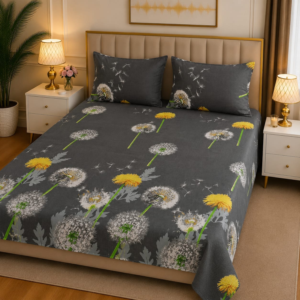 3D Pure Cotton Bed Sheet