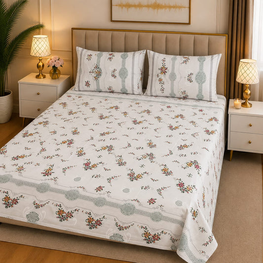 3D Pure Cotton Bed Sheet