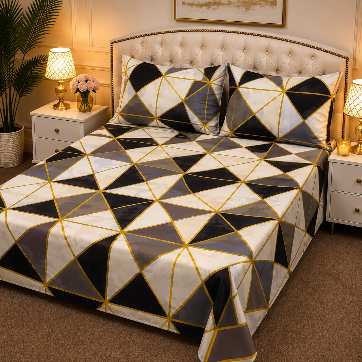 3D Pure Cotton Bed Sheet