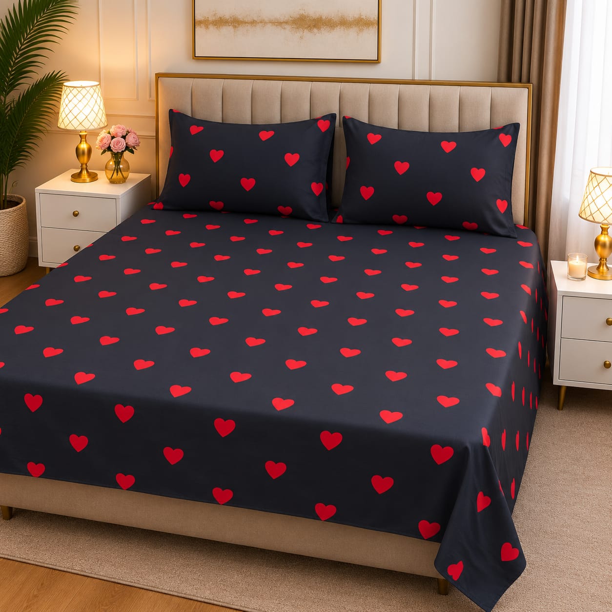 3D Pure Cotton Bed Sheet