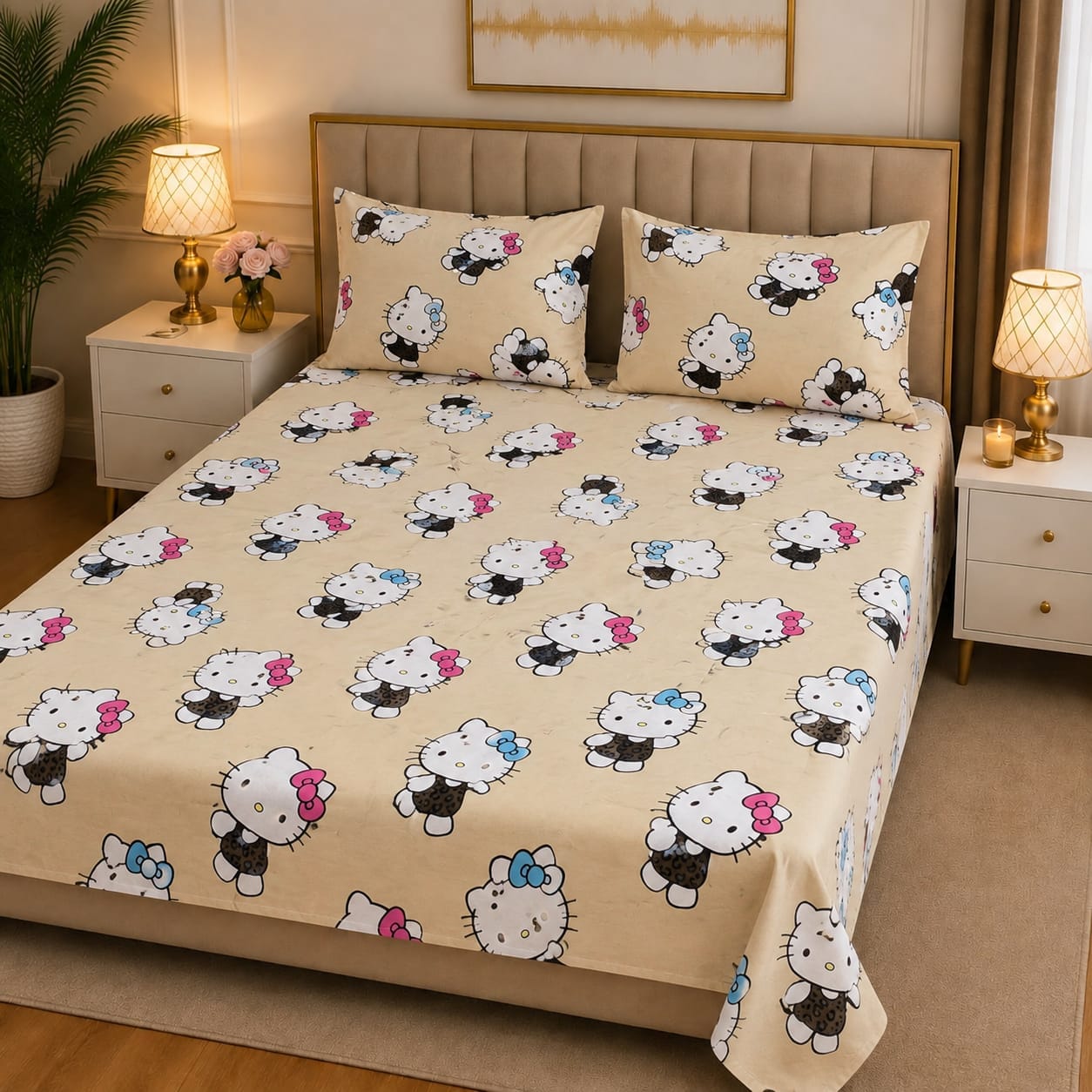 3D Pure Cotton Bed Sheet