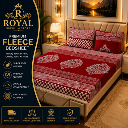 Fleece Bedsheet 3pc-Double Bed