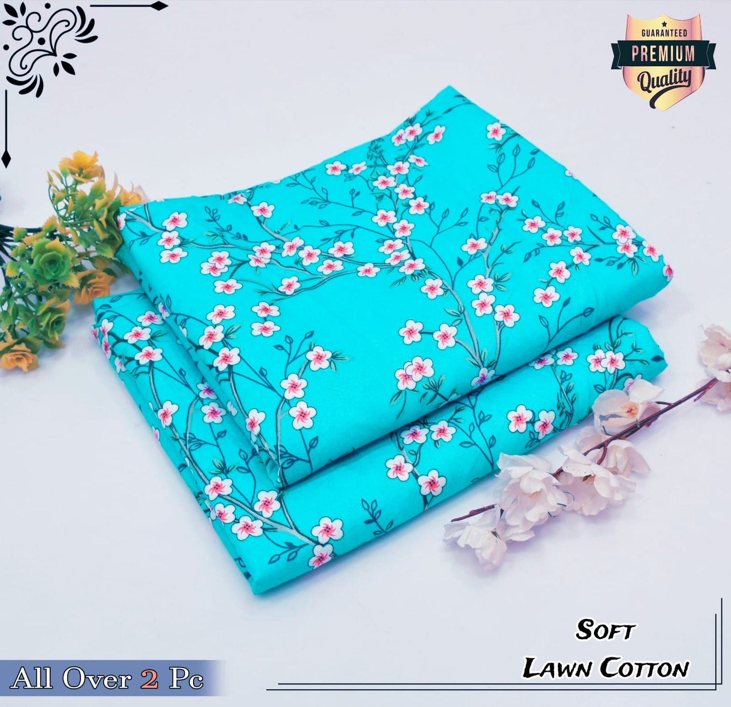 Rooma  2Pcs Soft Cotton Lawn Life Time Guaranteed