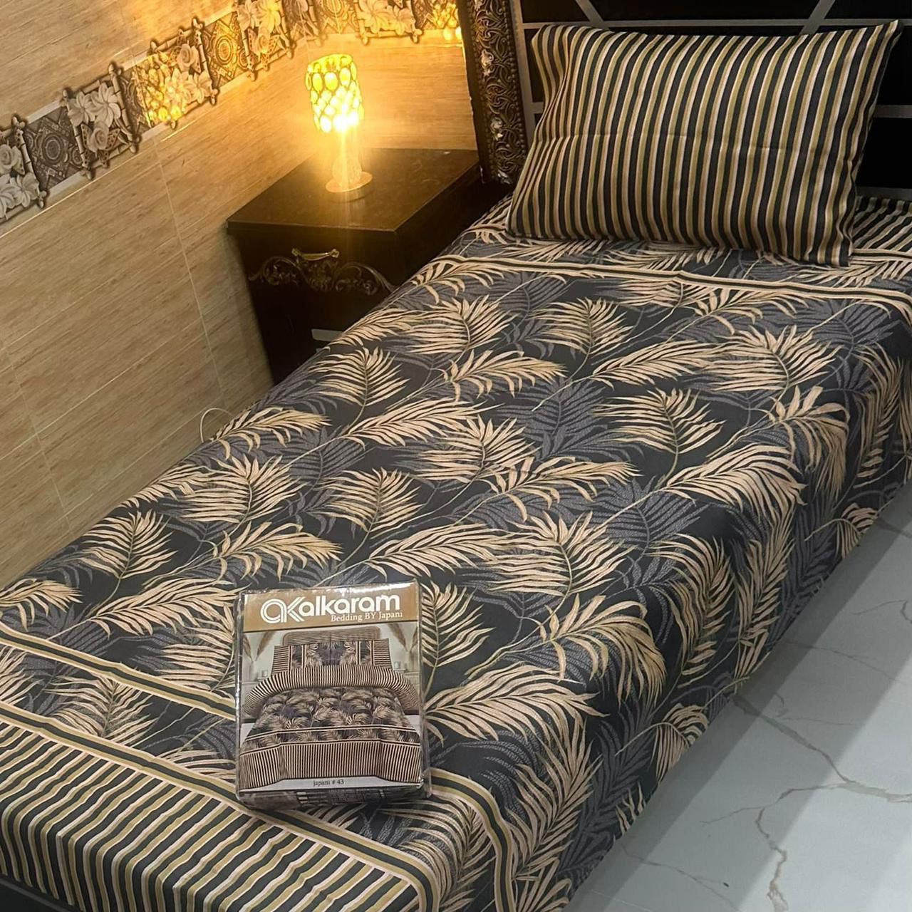 alkaram 4Pc Cotton Single Pair Bedsheet