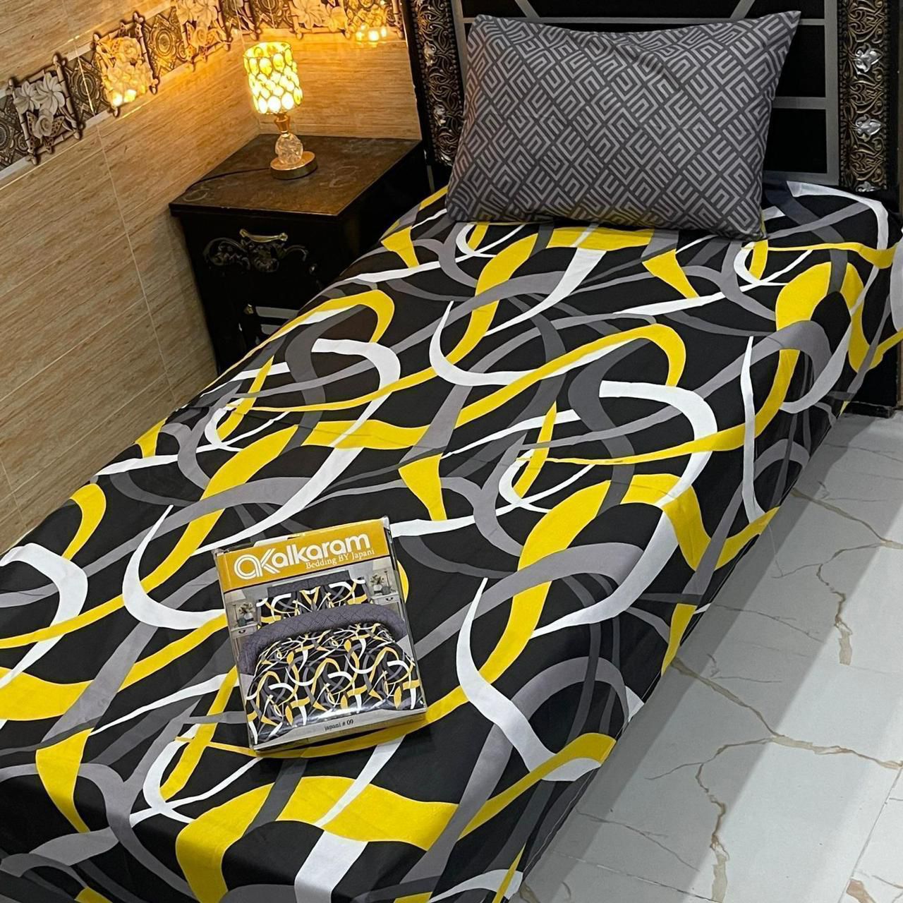 alkaram 4Pc Cotton Single Pair Bedsheet
