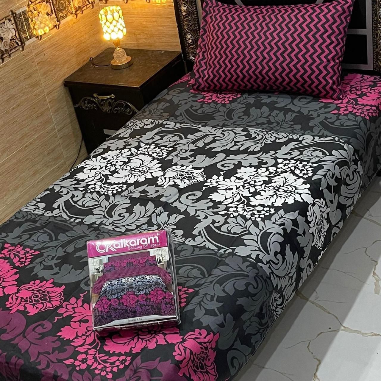 alkaram 4Pc Cotton Single Pair Bedsheet