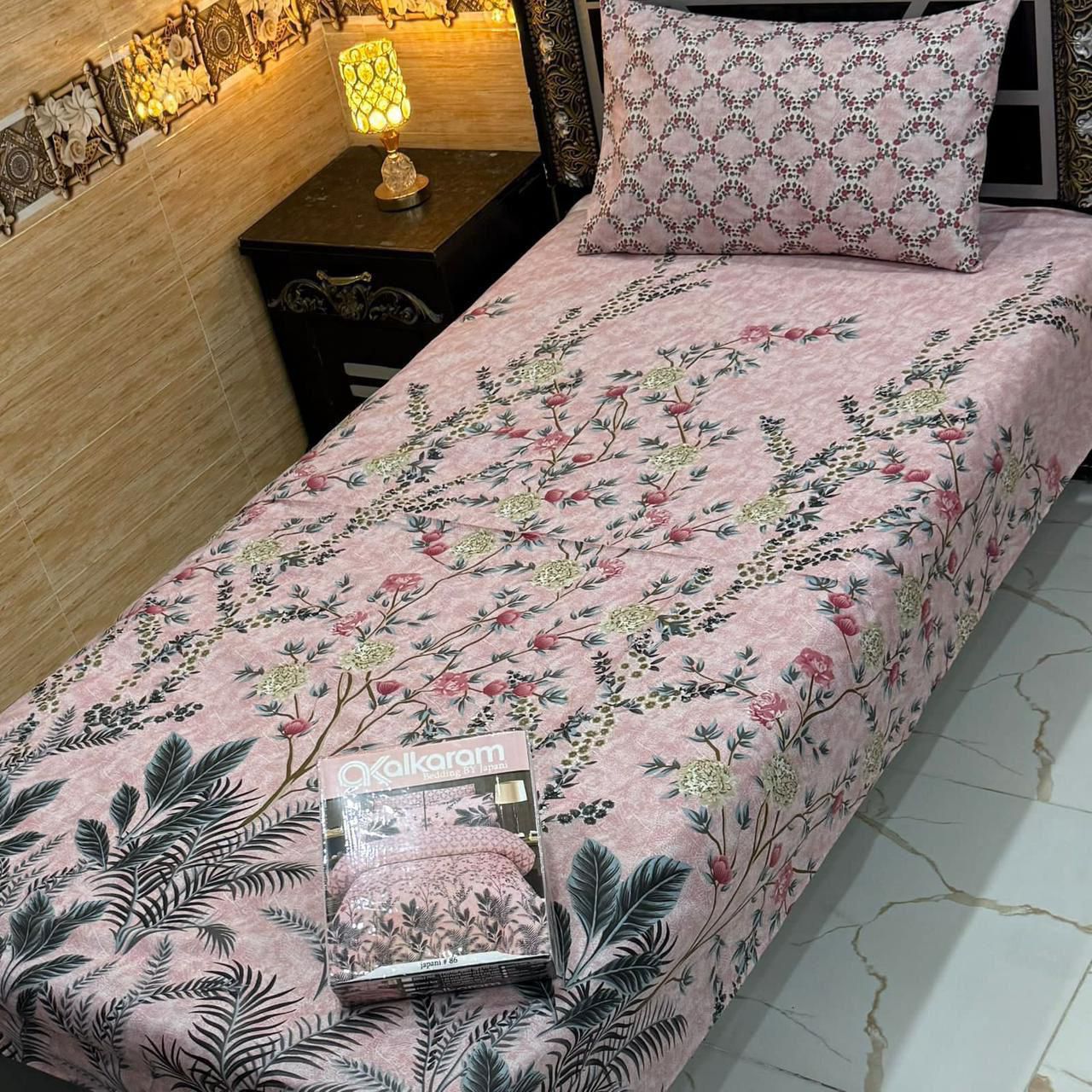 alkaram 4Pc Cotton Single Pair Bedsheet
