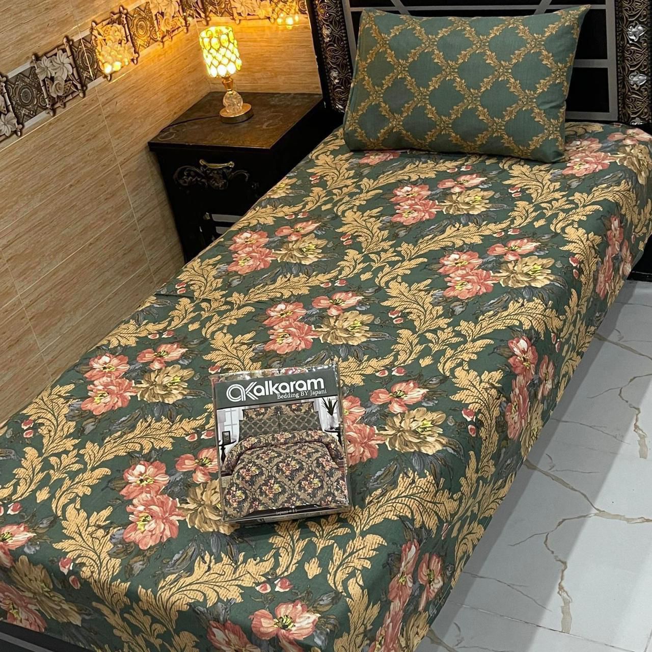 alkaram 4Pc Cotton Single Pair Bedsheet