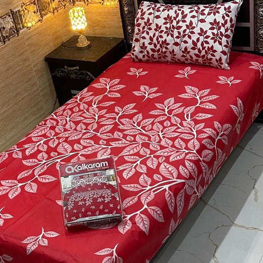 alkaram 4Pc Cotton Single Pair Bedsheet