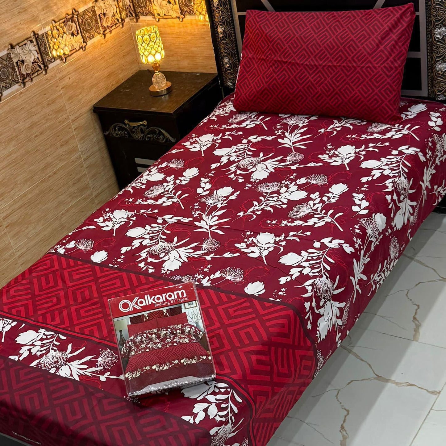 alkaram 4Pc Cotton Single Pair Bedsheet