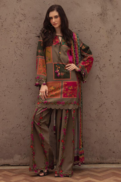Charizma Digital Printed Lawn – 3 Piece Unstitched (Chiffon Dupatta)
