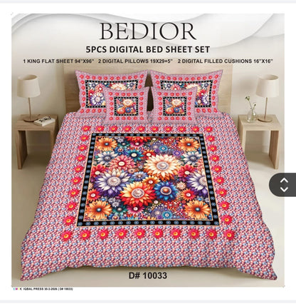 BEDIOR 5PCS DIGITAL 5D BED SHEET SET