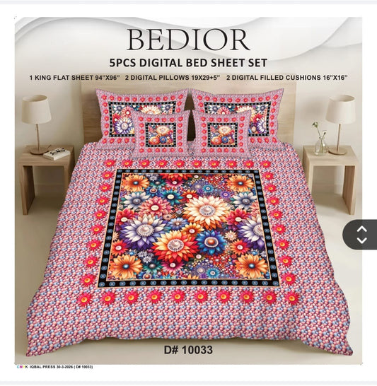BEDIOR 5PCS DIGITAL 5D BED SHEET SET