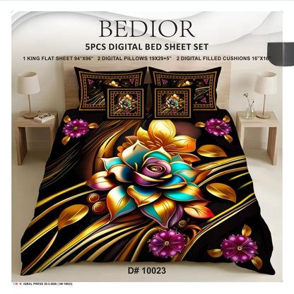 BEDIOR 5PCS DIGITAL 5D BED SHEET SET