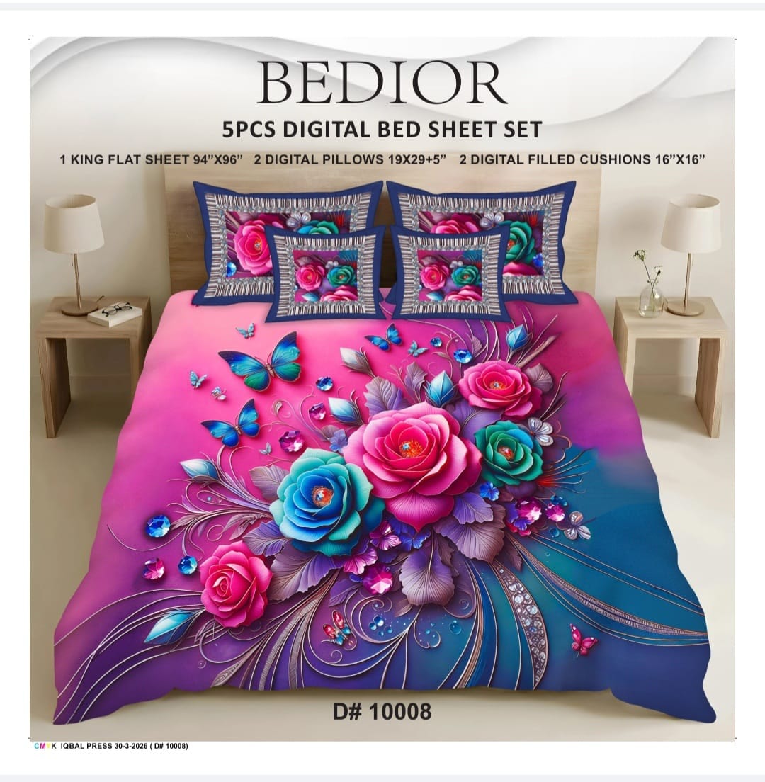 BEDIOR 5PCS DIGITAL 5D BED SHEET SET