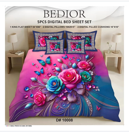 BEDIOR 5PCS DIGITAL 5D BED SHEET SET
