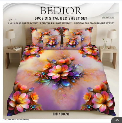 BEDIOR 5PCS DIGITAL 5D BED SHEET SET