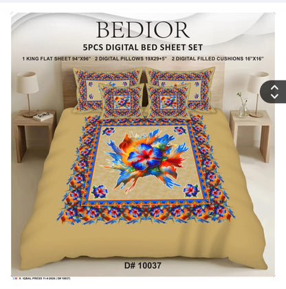 BEDIOR 5PCS DIGITAL 5D BED SHEET SET