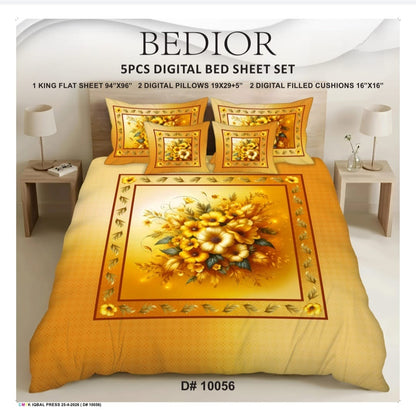 BEDIOR 5PCS DIGITAL 5D BED SHEET SET