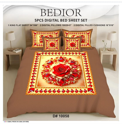 BEDIOR 5PCS DIGITAL 5D BED SHEET SET