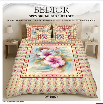 BEDIOR 5PCS DIGITAL 5D BED SHEET SET