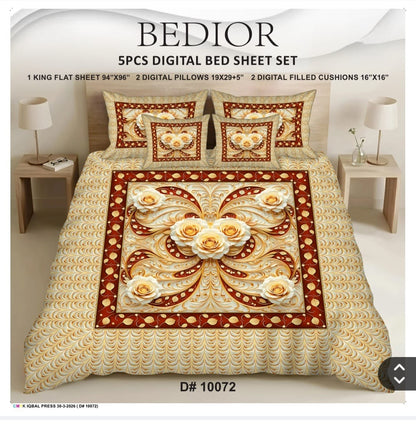 BEDIOR 5PCS DIGITAL 5D BED SHEET SET