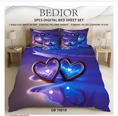 BEDIOR 5PCS DIGITAL 5D BED SHEET SET