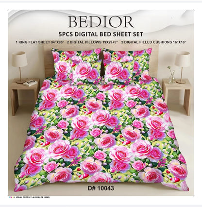 BEDIOR 5PCS DIGITAL 5D BED SHEET SET