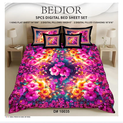 BEDIOR 5PCS DIGITAL 5D BED SHEET SET