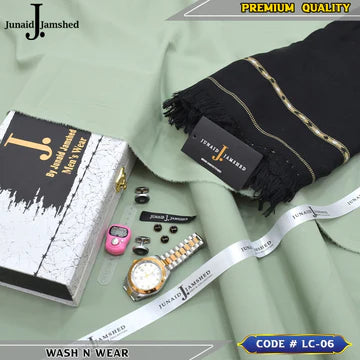 J. Business Class 4 Season Wash N Wear With Luxury Box & Bag + Button + Tasbeeh + Rolex Watch + Cufflinks + Shawl