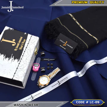 J. Business Class 4 Season Wash N Wear With Luxury Box & Bag + Button + Tasbeeh + Rolex Watch + Cufflinks + Shawl