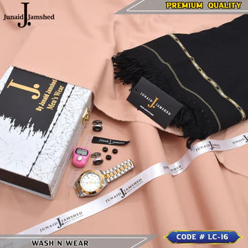 J. Business Class 4 Season Wash N Wear With Luxury Box & Bag + Button + Tasbeeh + Rolex Watch + Cufflinks + Shawl