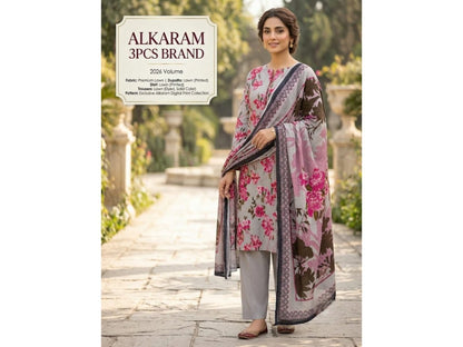 Unstitched Alkaram Lawn 3PC'S