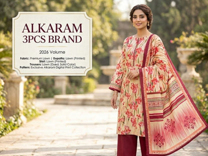 Unstitched Alkaram Lawn 3PC'S
