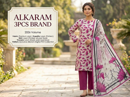 Unstitched Alkaram Lawn 3PC'S