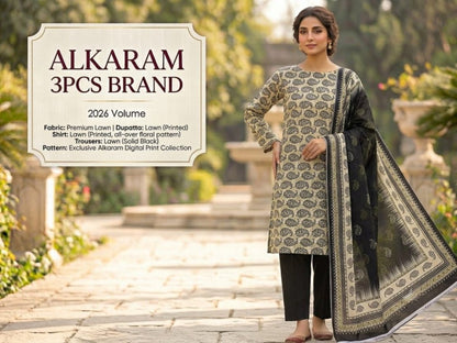 Unstitched Alkaram Lawn 3PC'S