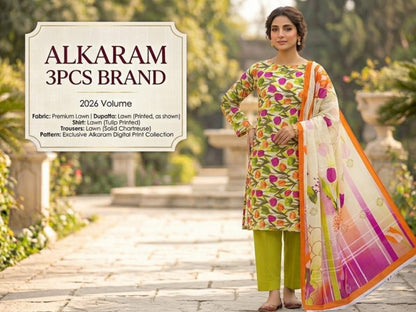 Unstitched Alkaram Lawn 3PC'S