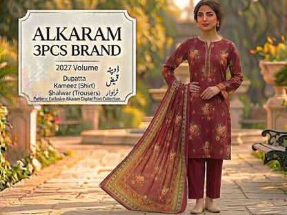 Unstitched Alkaram Lawn 3PC'S