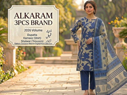Unstitched Alkaram Lawn 3PC'S