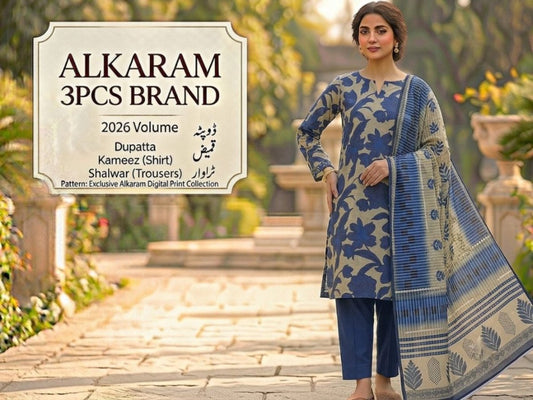 Unstitched Alkaram Lawn 3PC'S
