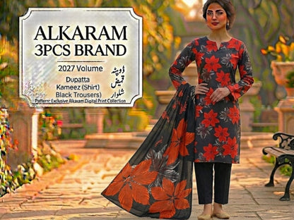 Unstitched Alkaram Lawn 3PC'S