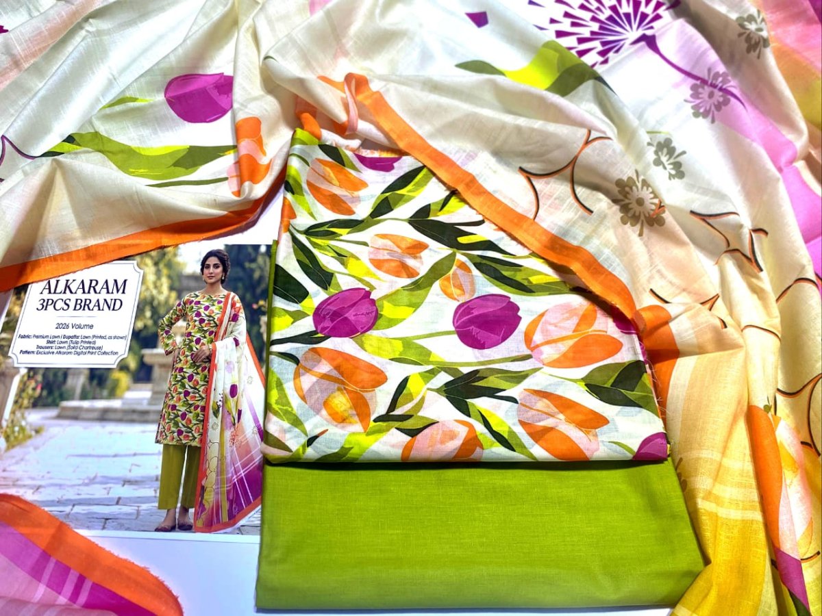 Unstitched Alkaram Lawn 3PC'S