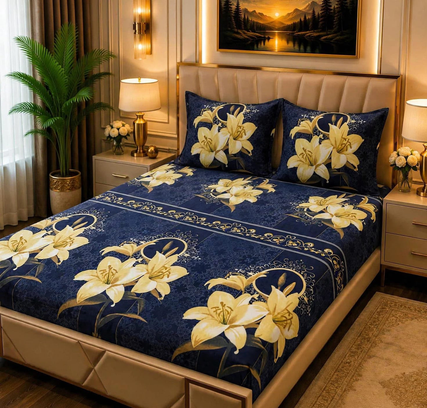 Fleece Bedsheet 3pc-Double Bed
