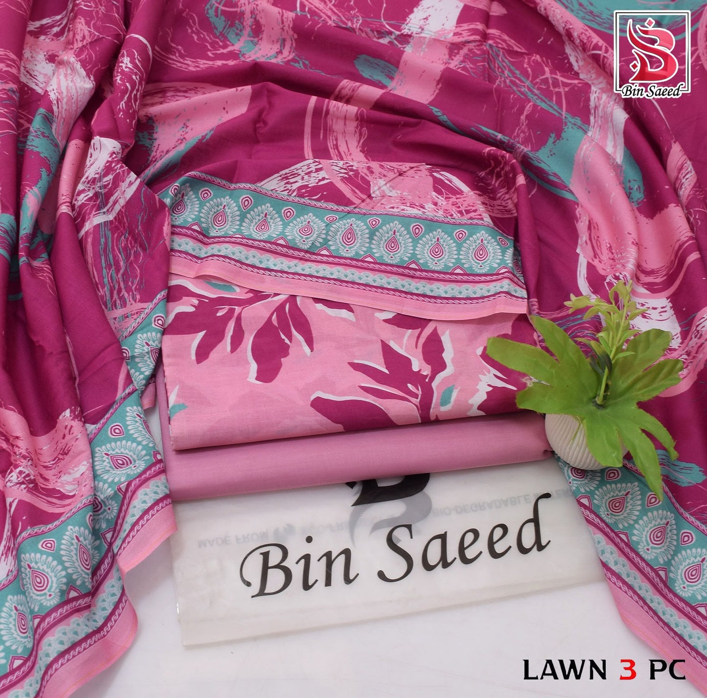 BIN SAEED ORIGINAL 3PC UNSTITCHED SUIT