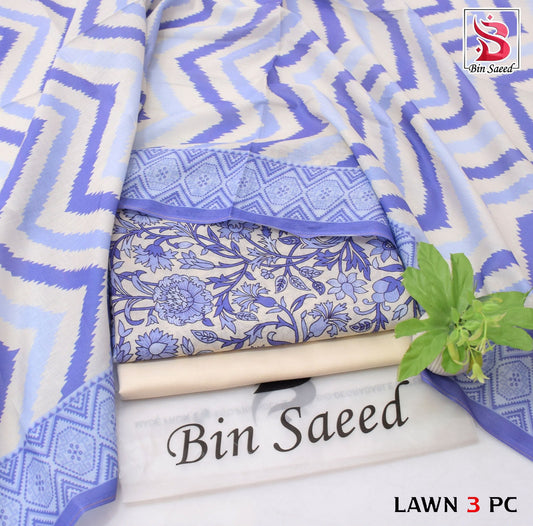 BIN SAEED ORIGINAL 3PC UNSTITCHED SUIT