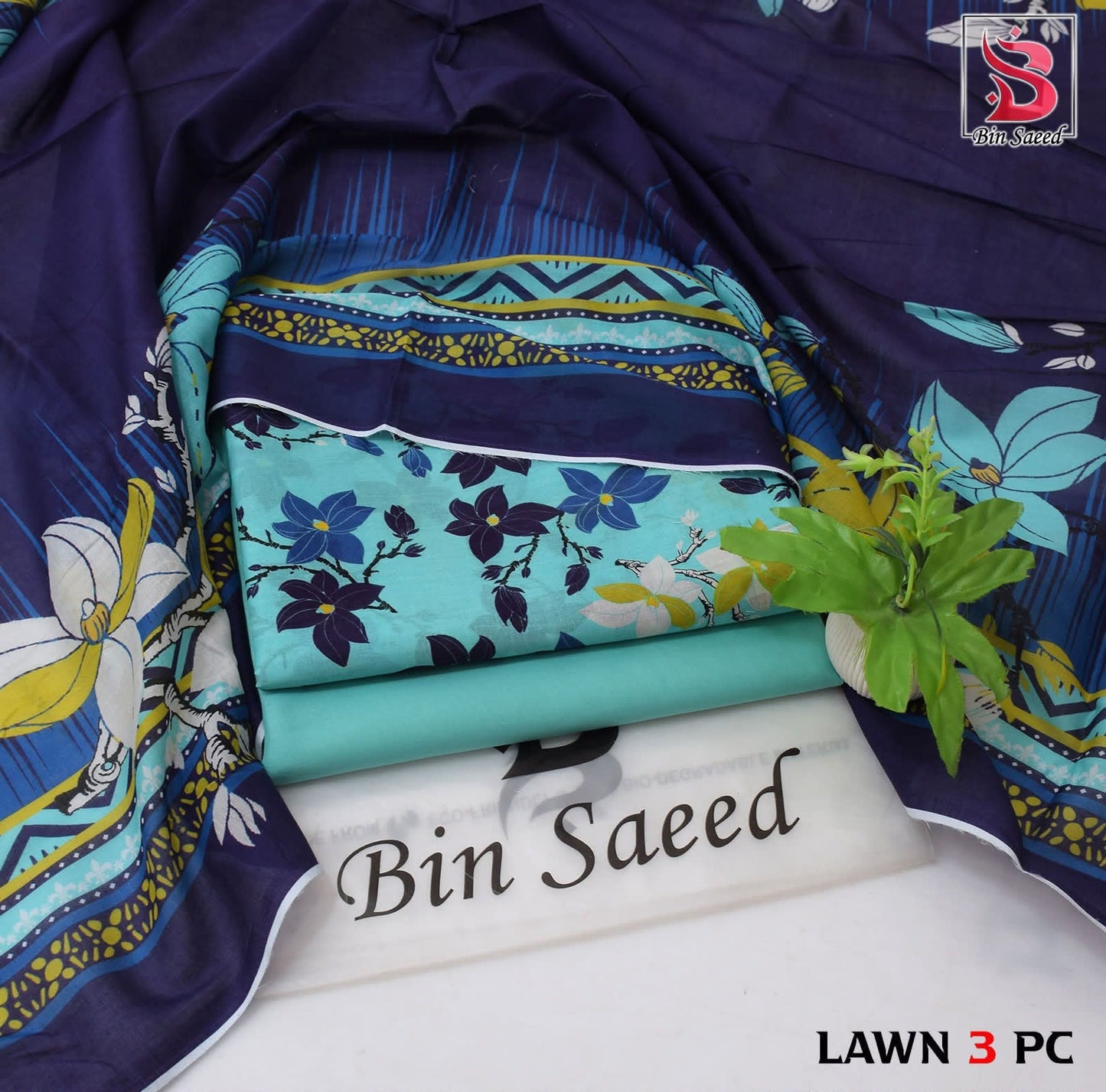 BIN SAEED ORIGINAL 3PC UNSTITCHED SUIT