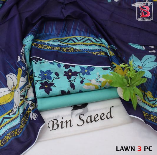 BIN SAEED ORIGINAL 3PC UNSTITCHED SUIT