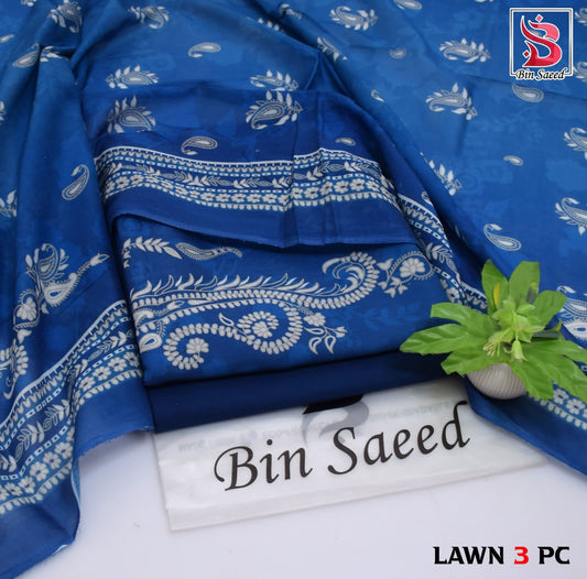 BIN SAEED ORIGINAL 3PC UNSTITCHED SUIT