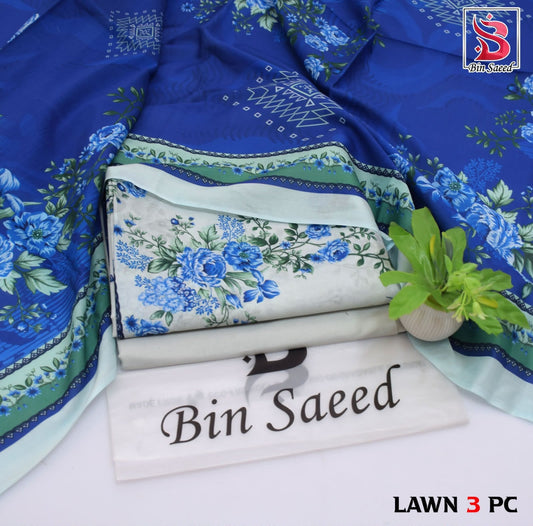 BIN SAEED ORIGINAL 3PC UNSTITCHED SUIT